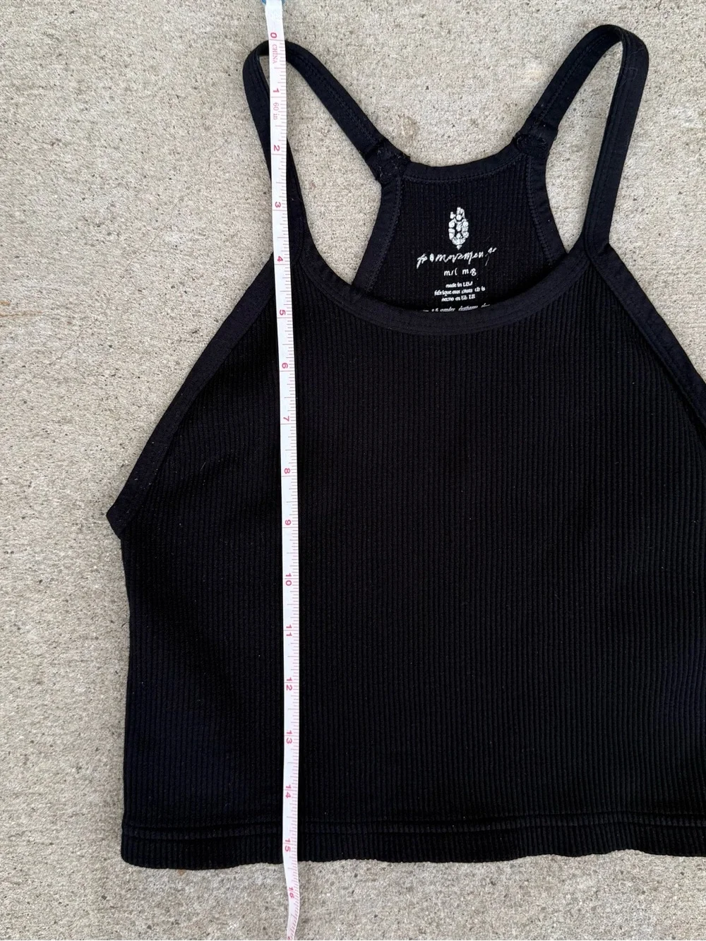 FP Movement Free People Happiness Runs Ribbed Crop Tank Top Black M/L